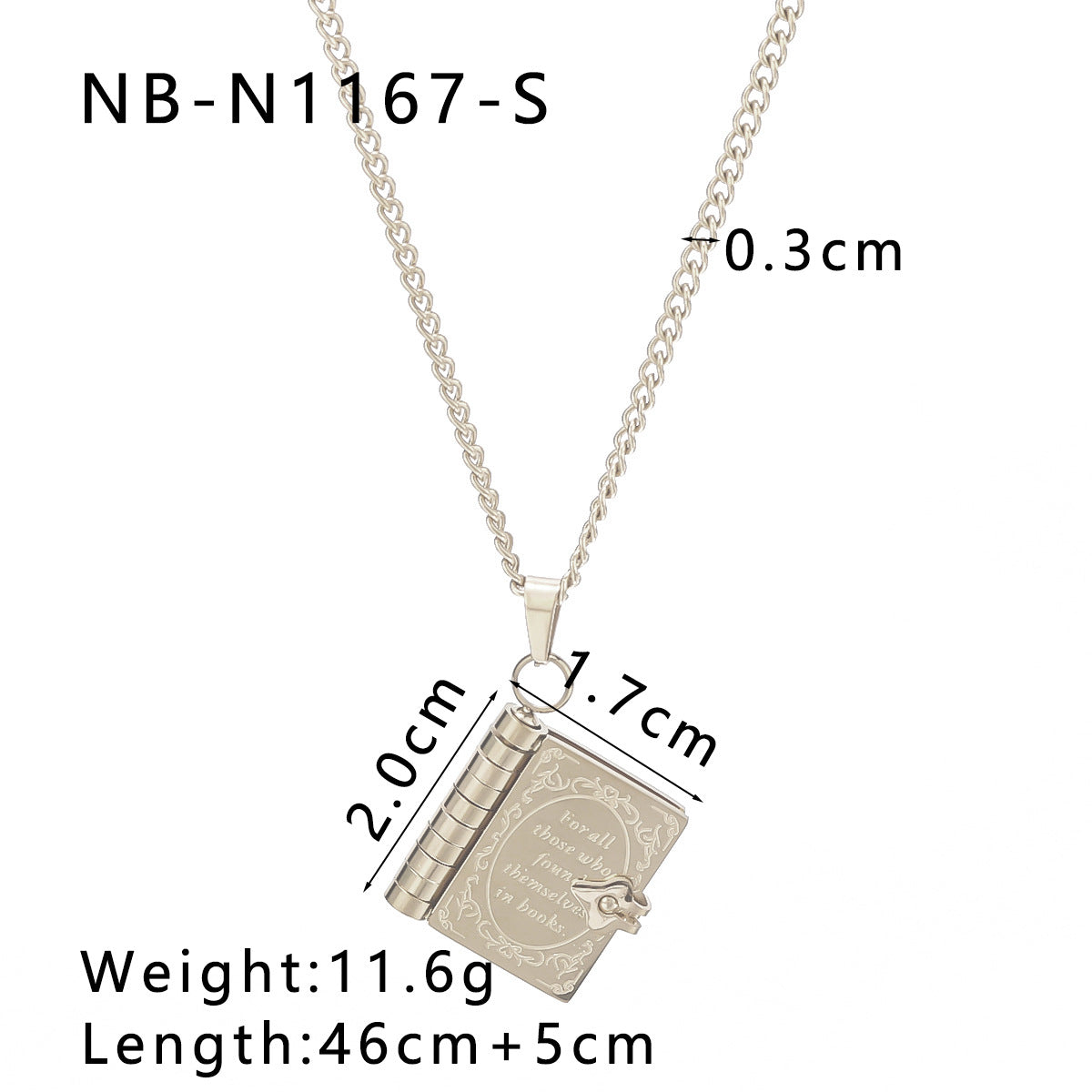 Wholesale Stainless Steel Couple Heart Book Necklaces